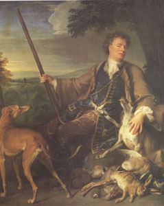 Francois Desportes Portrait of the Artist in Hunting Dress (mk05)